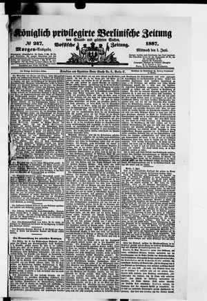 Königlich privilegirte Berlinische Zeitung von Staats- und gelehrten Sachen on Jun 1, 1887