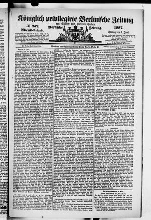 Königlich privilegirte Berlinische Zeitung von Staats- und gelehrten Sachen vom 03.06.1887