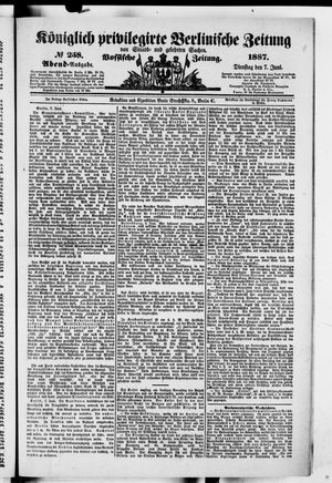 Königlich privilegirte Berlinische Zeitung von Staats- und gelehrten Sachen vom 07.06.1887