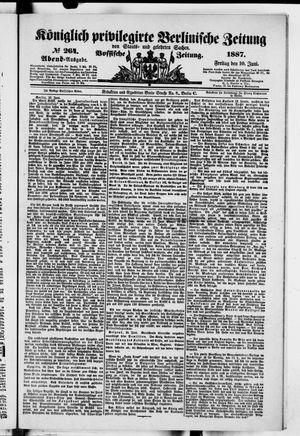 Königlich privilegirte Berlinische Zeitung von Staats- und gelehrten Sachen vom 10.06.1887