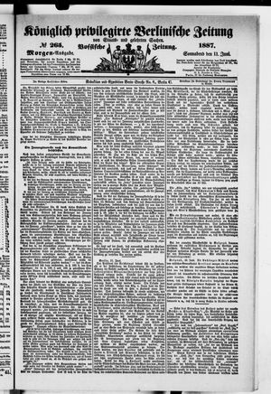 Königlich privilegirte Berlinische Zeitung von Staats- und gelehrten Sachen vom 11.06.1887