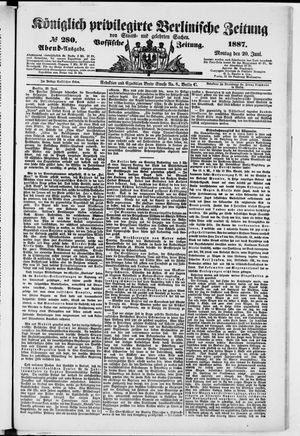 Königlich privilegirte Berlinische Zeitung von Staats- und gelehrten Sachen vom 20.06.1887