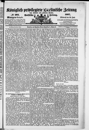 Königlich privilegirte Berlinische Zeitung von Staats- und gelehrten Sachen on Jun 22, 1887