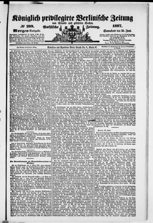 Königlich privilegirte Berlinische Zeitung von Staats- und gelehrten Sachen vom 25.06.1887