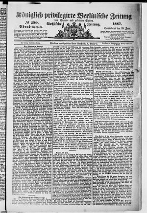 Königlich privilegirte Berlinische Zeitung von Staats- und gelehrten Sachen vom 25.06.1887