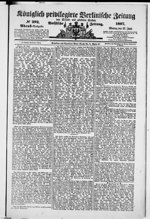 Königlich privilegirte Berlinische Zeitung von Staats- und gelehrten Sachen on Jun 27, 1887