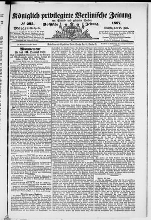 Königlich privilegirte Berlinische Zeitung von Staats- und gelehrten Sachen vom 28.06.1887