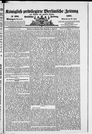 Königlich privilegirte Berlinische Zeitung von Staats- und gelehrten Sachen on Jun 29, 1887