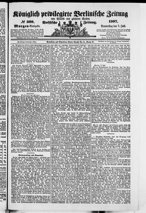Königlich privilegirte Berlinische Zeitung von Staats- und gelehrten Sachen vom 07.07.1887