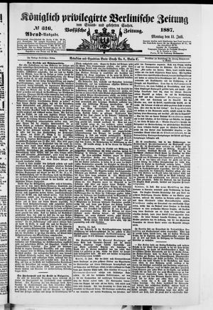 Königlich privilegirte Berlinische Zeitung von Staats- und gelehrten Sachen vom 11.07.1887