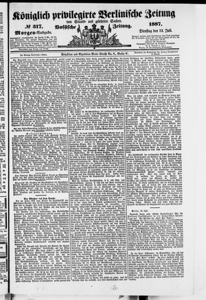 Königlich privilegirte Berlinische Zeitung von Staats- und gelehrten Sachen vom 12.07.1887