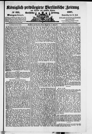 Königlich privilegirte Berlinische Zeitung von Staats- und gelehrten Sachen on Jul 14, 1887