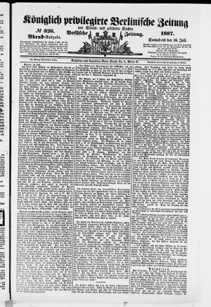 Königlich privilegirte Berlinische Zeitung von Staats- und gelehrten Sachen vom 16.07.1887
