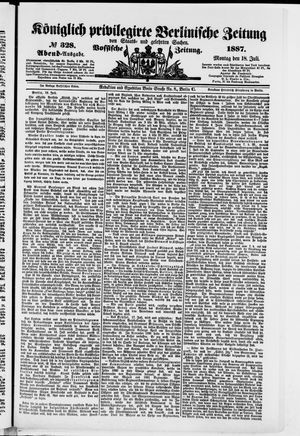 Königlich privilegirte Berlinische Zeitung von Staats- und gelehrten Sachen on Jul 18, 1887
