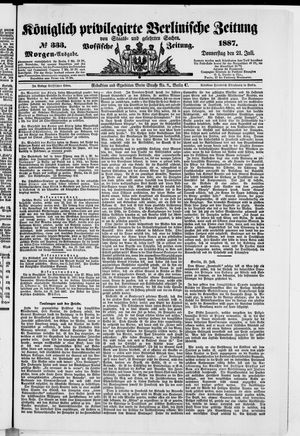 Königlich privilegirte Berlinische Zeitung von Staats- und gelehrten Sachen on Jul 21, 1887