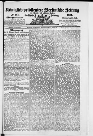 Königlich privilegirte Berlinische Zeitung von Staats- und gelehrten Sachen on Jul 26, 1887