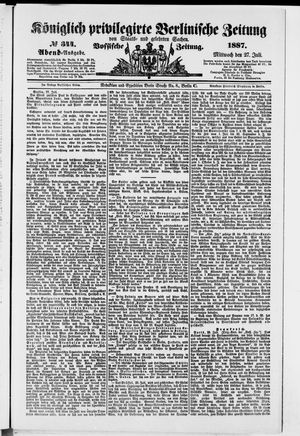 Königlich privilegirte Berlinische Zeitung von Staats- und gelehrten Sachen on Jul 27, 1887