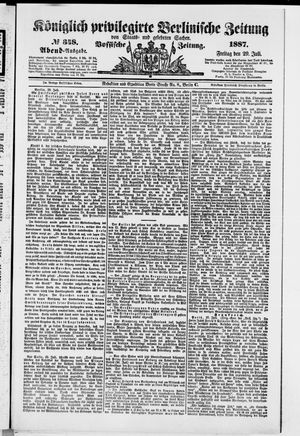 Königlich privilegirte Berlinische Zeitung von Staats- und gelehrten Sachen vom 29.07.1887