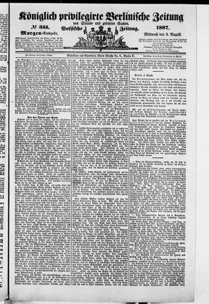 Königlich privilegirte Berlinische Zeitung von Staats- und gelehrten Sachen on Aug 3, 1887