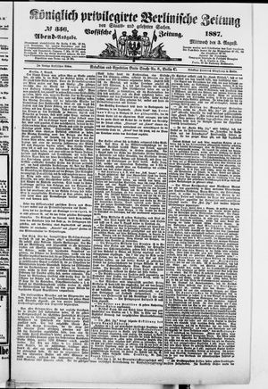 Königlich privilegirte Berlinische Zeitung von Staats- und gelehrten Sachen on Aug 3, 1887