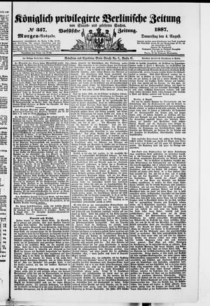 Königlich privilegirte Berlinische Zeitung von Staats- und gelehrten Sachen on Aug 4, 1887