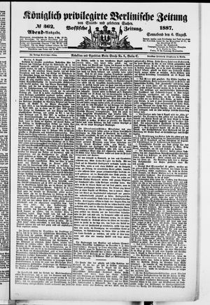 Königlich privilegirte Berlinische Zeitung von Staats- und gelehrten Sachen vom 06.08.1887