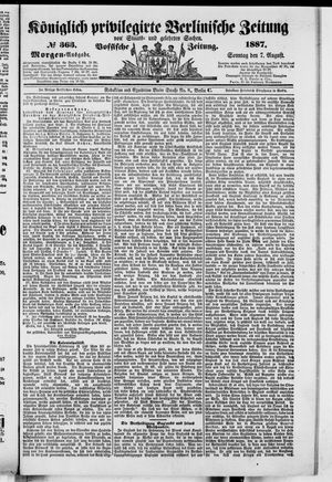 Königlich privilegirte Berlinische Zeitung von Staats- und gelehrten Sachen vom 07.08.1887