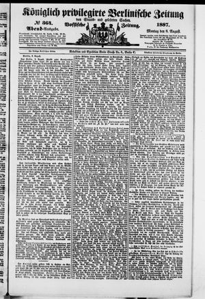 Königlich privilegirte Berlinische Zeitung von Staats- und gelehrten Sachen on Aug 8, 1887