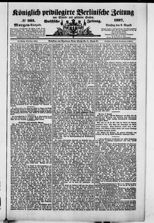 Königlich privilegirte Berlinische Zeitung von Staats- und gelehrten Sachen on Aug 9, 1887