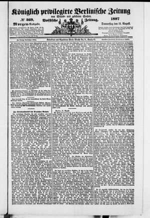 Königlich privilegirte Berlinische Zeitung von Staats- und gelehrten Sachen vom 11.08.1887