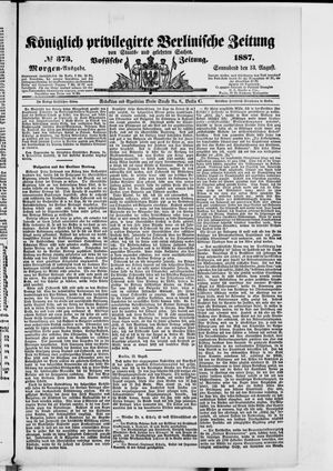 Königlich privilegirte Berlinische Zeitung von Staats- und gelehrten Sachen vom 13.08.1887