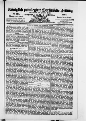 Königlich privilegirte Berlinische Zeitung von Staats- und gelehrten Sachen vom 14.08.1887