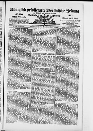 Königlich privilegirte Berlinische Zeitung von Staats- und gelehrten Sachen vom 17.08.1887