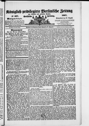 Königlich privilegirte Berlinische Zeitung von Staats- und gelehrten Sachen vom 27.08.1887