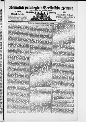 Königlich privilegirte Berlinische Zeitung von Staats- und gelehrten Sachen vom 27.08.1887