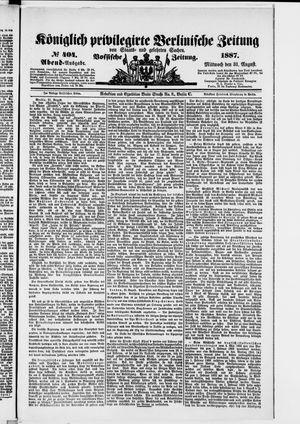 Königlich privilegirte Berlinische Zeitung von Staats- und gelehrten Sachen vom 31.08.1887