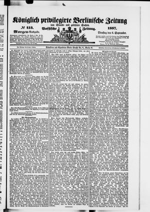 Königlich privilegirte Berlinische Zeitung von Staats- und gelehrten Sachen vom 06.09.1887