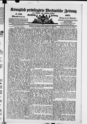 Königlich privilegirte Berlinische Zeitung von Staats- und gelehrten Sachen vom 12.09.1887