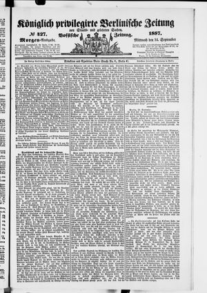 Königlich privilegirte Berlinische Zeitung von Staats- und gelehrten Sachen vom 14.09.1887