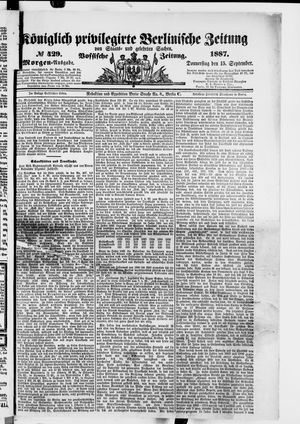 Königlich privilegirte Berlinische Zeitung von Staats- und gelehrten Sachen vom 15.09.1887