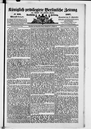 Königlich privilegirte Berlinische Zeitung von Staats- und gelehrten Sachen vom 17.09.1887