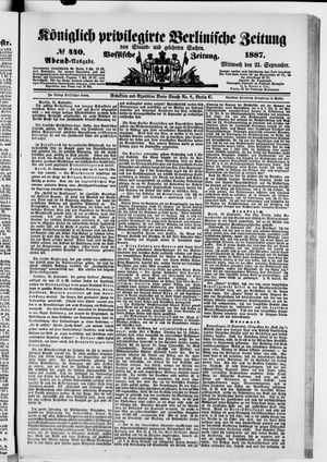 Königlich privilegirte Berlinische Zeitung von Staats- und gelehrten Sachen vom 21.09.1887