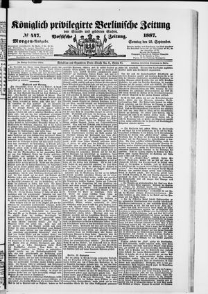 Königlich privilegirte Berlinische Zeitung von Staats- und gelehrten Sachen vom 25.09.1887