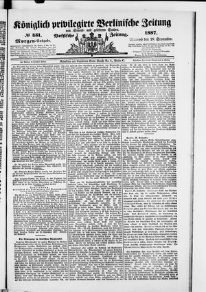Königlich privilegirte Berlinische Zeitung von Staats- und gelehrten Sachen vom 28.09.1887