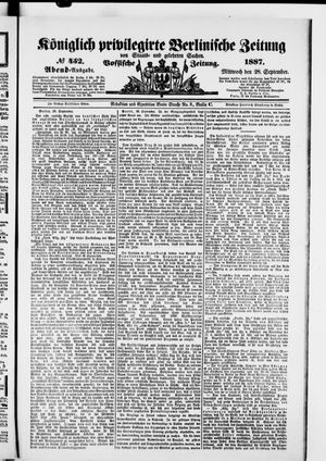 Königlich privilegirte Berlinische Zeitung von Staats- und gelehrten Sachen vom 28.09.1887