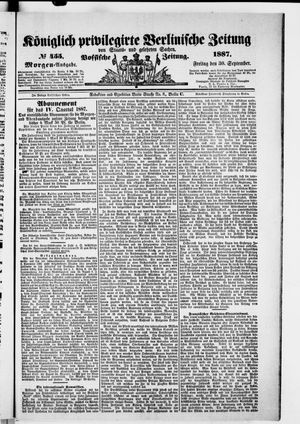 Königlich privilegirte Berlinische Zeitung von Staats- und gelehrten Sachen vom 30.09.1887