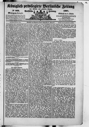 Königlich privilegirte Berlinische Zeitung von Staats- und gelehrten Sachen vom 05.10.1887