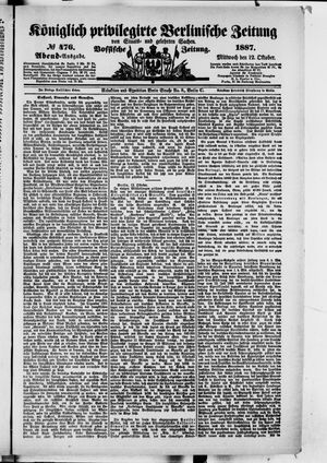 Königlich privilegirte Berlinische Zeitung von Staats- und gelehrten Sachen vom 12.10.1887