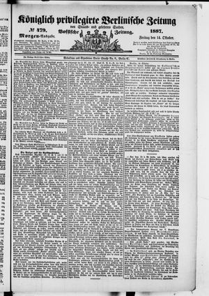 Königlich privilegirte Berlinische Zeitung von Staats- und gelehrten Sachen vom 14.10.1887