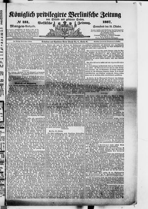 Königlich privilegirte Berlinische Zeitung von Staats- und gelehrten Sachen vom 15.10.1887
